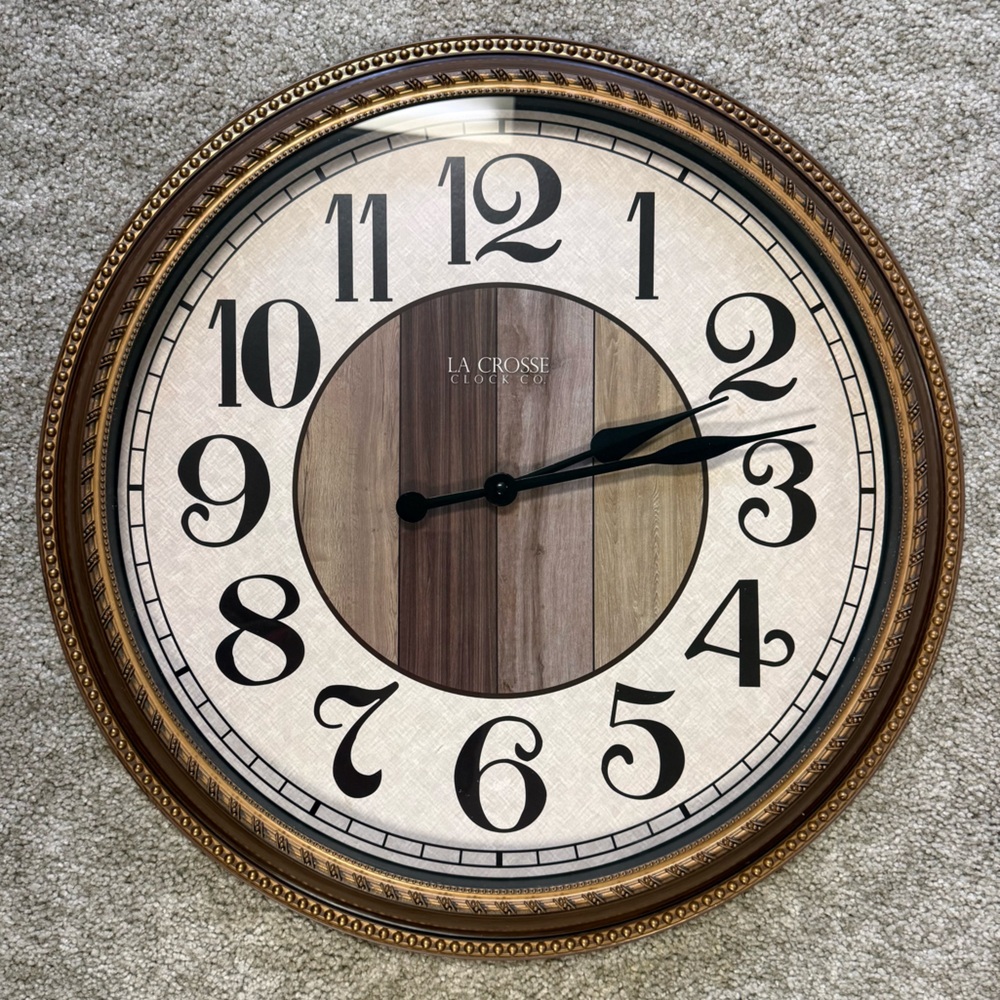 La Crosse Clock Co. Livingston Quartz Analog Wall Clock
